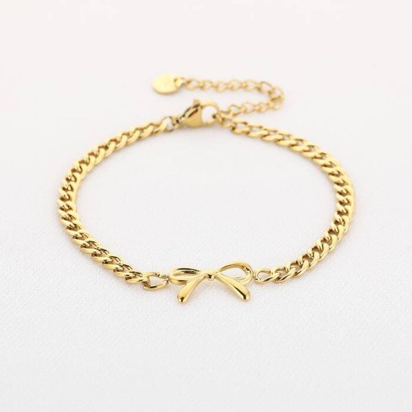 armband visgraat strik goud