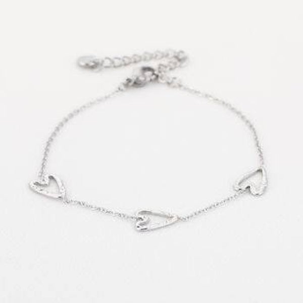 armband hartjes zilver