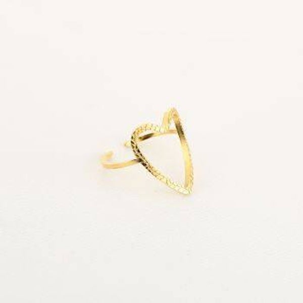 ring hart met print goud