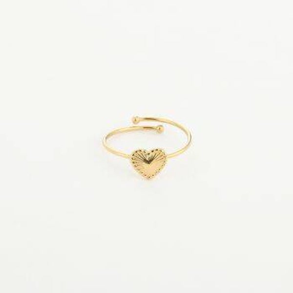ring hart met opdruk goud