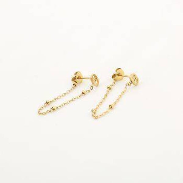 oorbellen met ketting goud