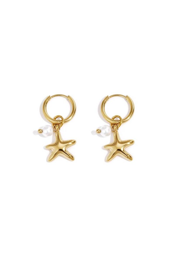 Oorbellen beach star goud