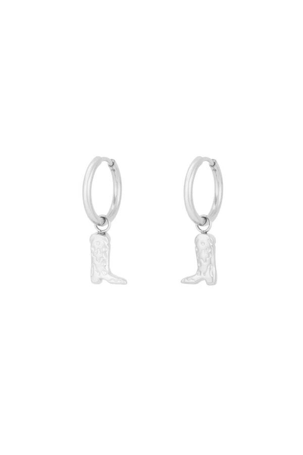 Oorbellen cowboylaars klein zilver