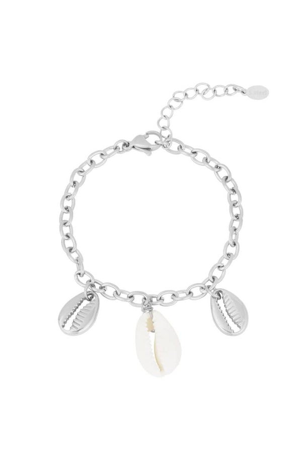 Bedelarmband schelp zilver