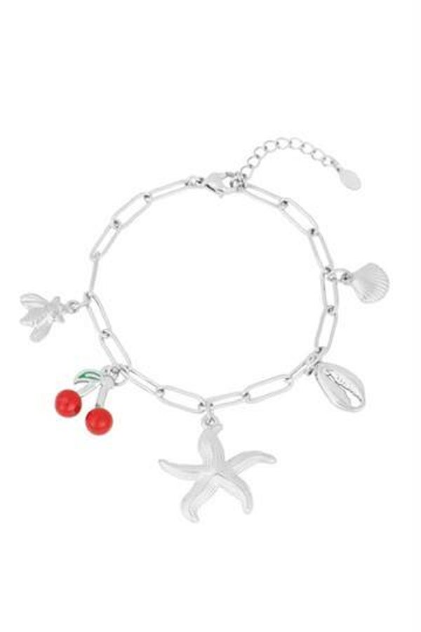 Bedelarmband cherry zilver