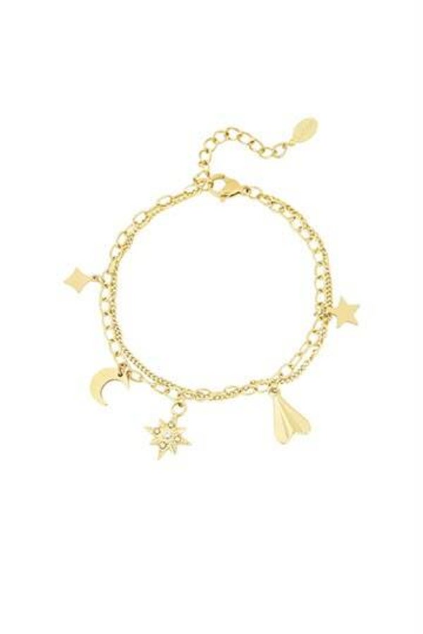 Bedelarmband heavenly hue goud