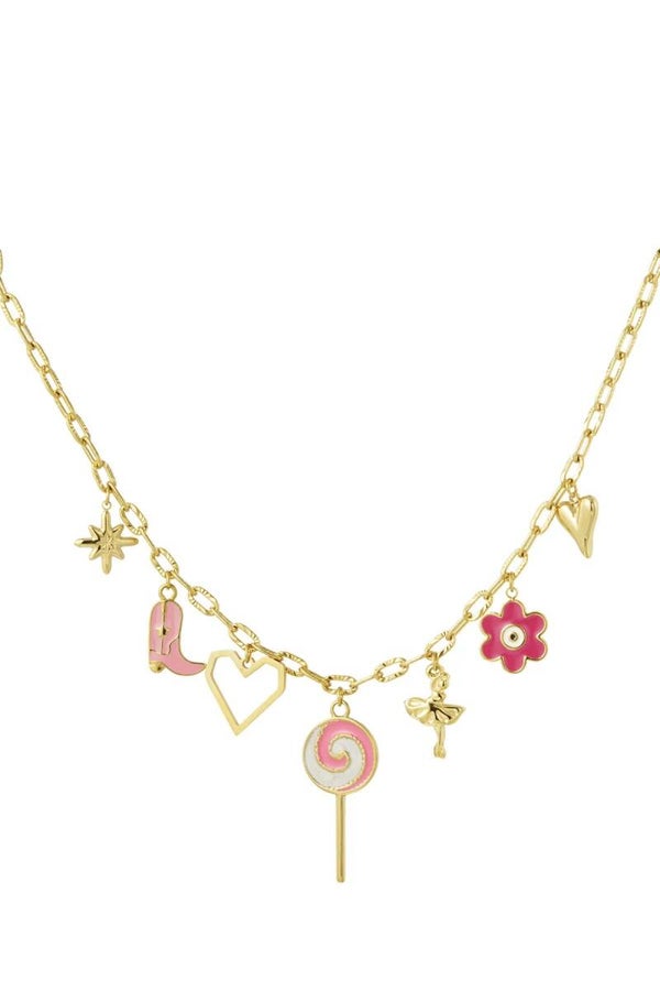Bedelketting lollypop goud