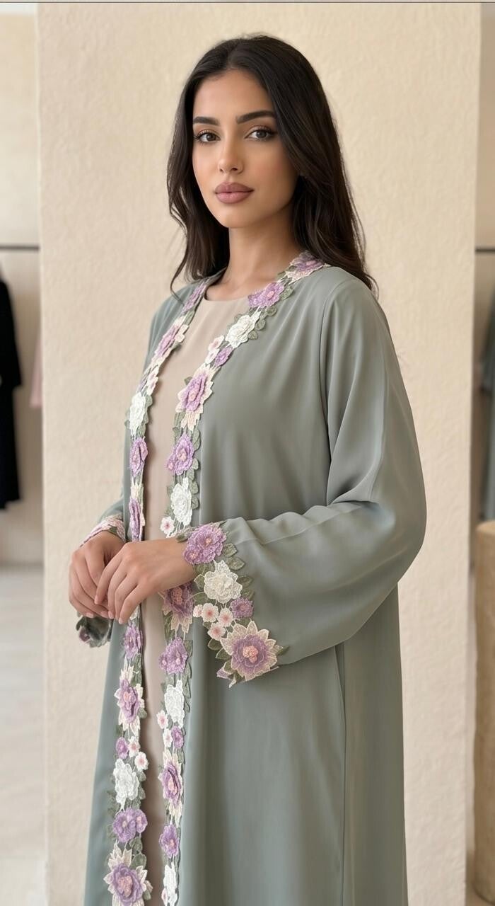 Sage Bloom Abaya