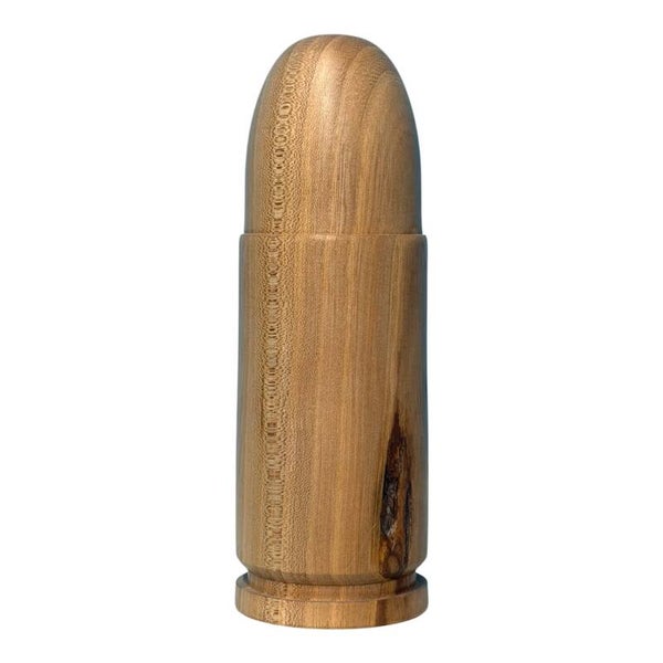 Handgedrechseltes Parabellum Geschoss 9 mm aus Kirschholz