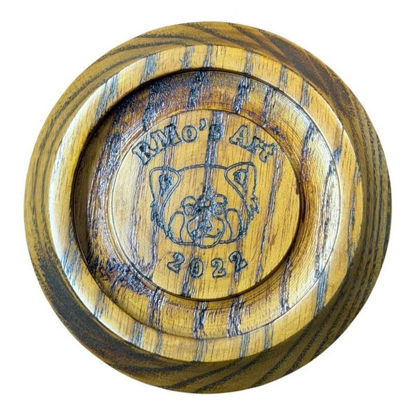 Handgedrechselte Urushi-veredelte kleine Apéro-Schale aus Eschenholz
