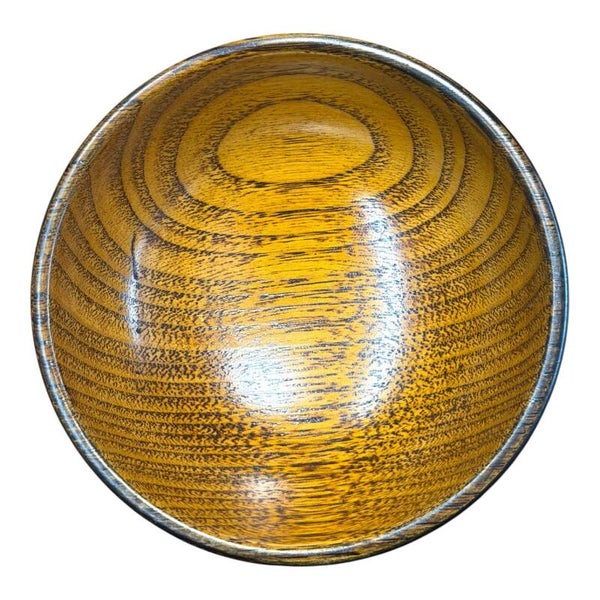 Handgedrechselte Urushi-veredelte kleine Apéro-Schale aus Kastanienholz