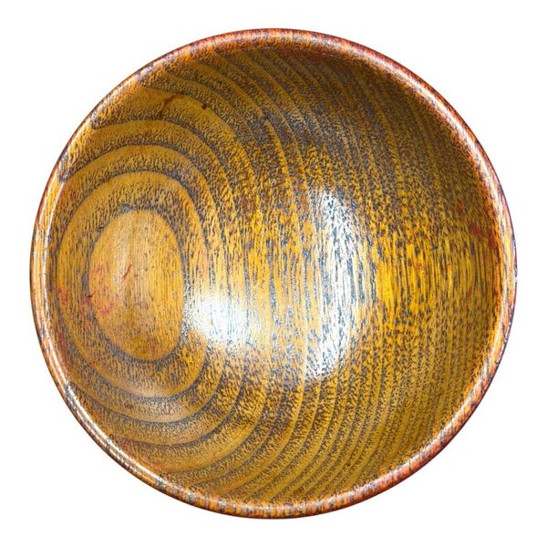 Handgedrechselte Urushi-veredelte kleine Apéro-Schale aus Kastanienholz
