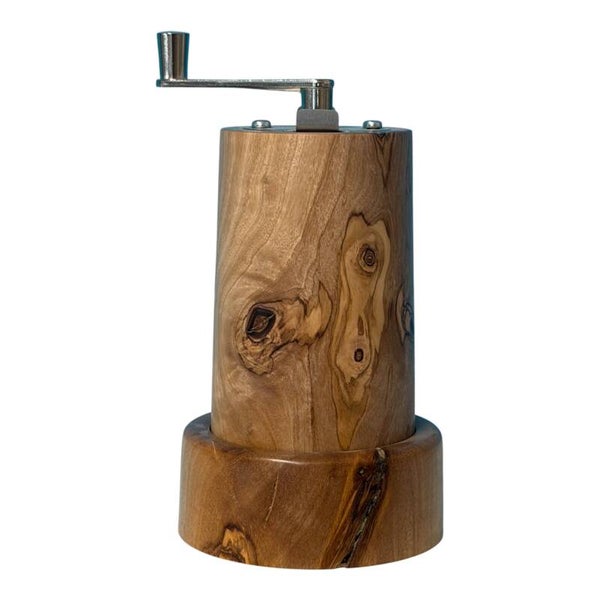 Handgedrechselte Muskatmühle aus Olivenholz