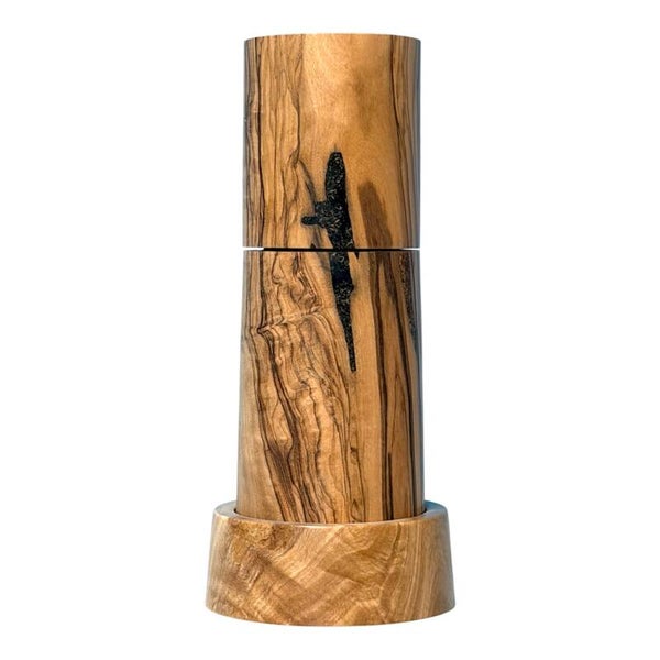 Handgedrechselte Pfeffermühle aus Olivenholz mit Schweizer Mahlwerk | Robin's Wood Art