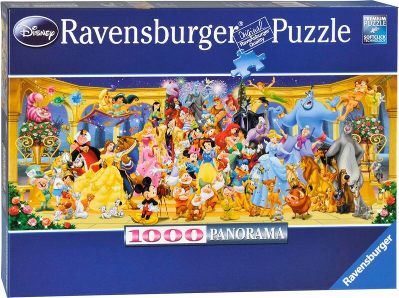Puzzel Panorama Disney groepsfoto