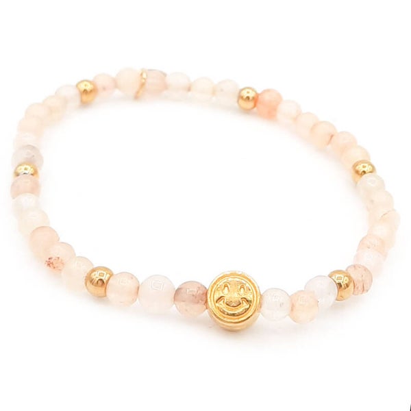 Natuursteen 4mm  mixed Rose smiley.