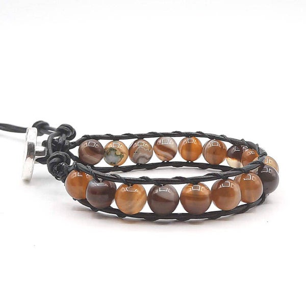 Single 8 mm Tigereye bruin.