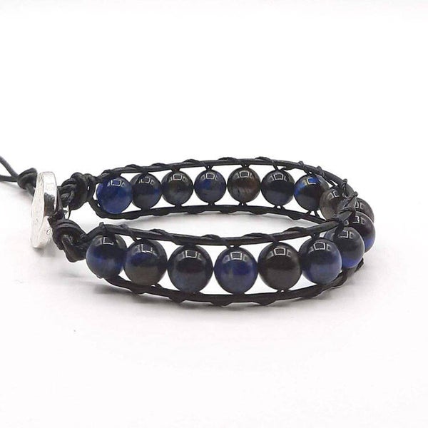 Single 8 mm Tigereye blue.