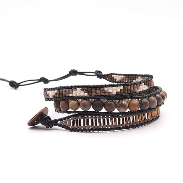 Tripple armband Multi brown