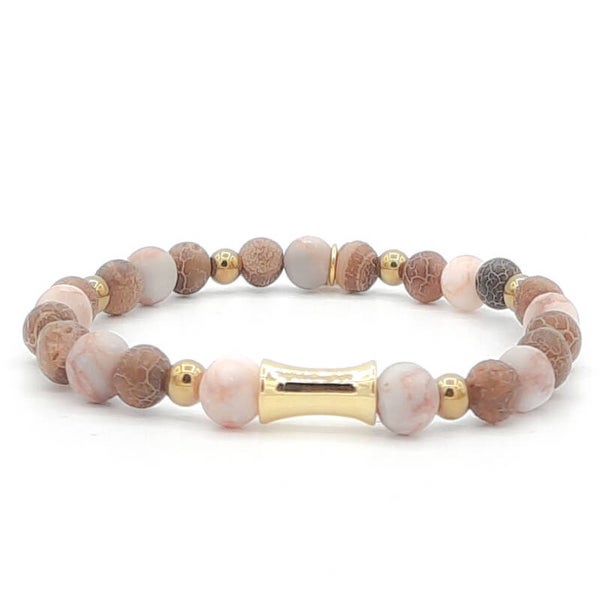 Natuursteen 6 mm Pink - brown.