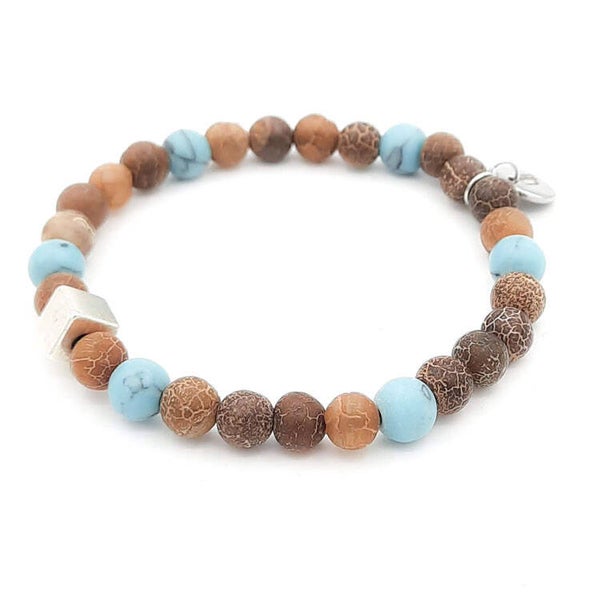Natuursteen 6 mm Brown Turqouise