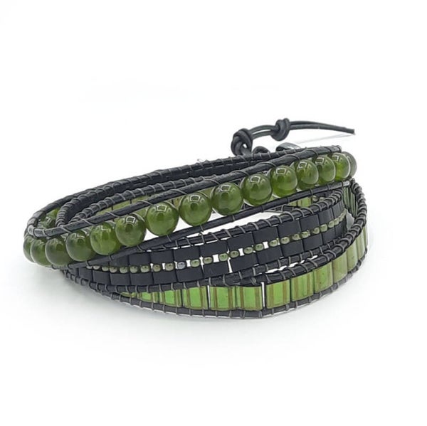 Tripple armband groen