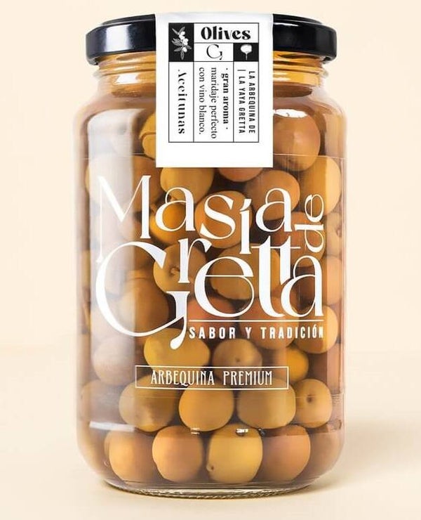 Aceiunas Arbequina Premium Masía de Gretta, Tarro 340grs (Vegamar) - Valencia