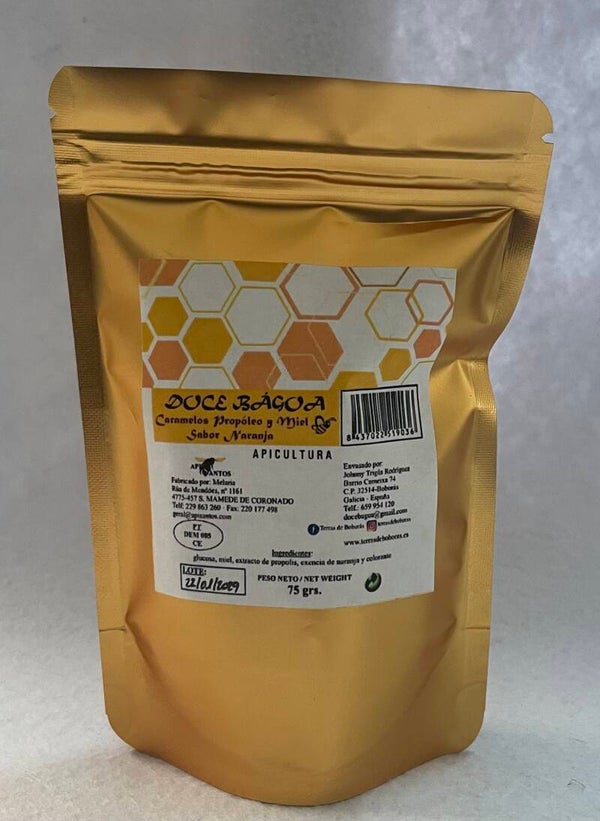 Caramelos de Propóleo, Miel y Naranja Doce Bagoa 75grs (Terra de Boboras)