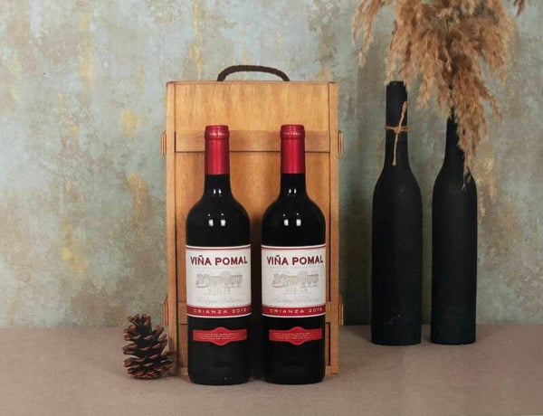 UD 2: Estuche de Madera con 2 botellas de Viña Pomal Crianza 750ml - Rioja