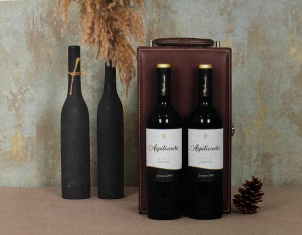 UD 6: Estuche de Cuero con 2 Botellas de Azpilicueta Crianza 750ml - Rioja