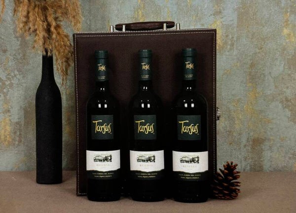 UD 18: Estuche de Cuero con 3 Botellas de Tarsus Reserva 750ml - Ribera de Duero
