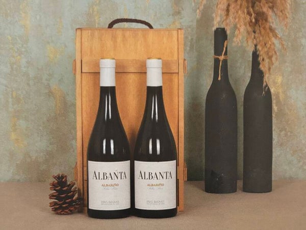 UD 27: Estuche de Madera con 2 Botellas de Albanta 750ml - Rias Baixas