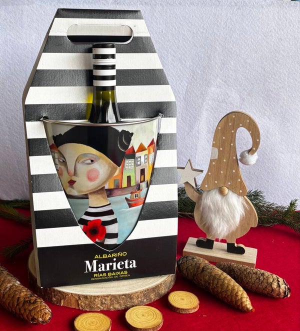 Vino Blanco Marieta Albariño 750ml - 2 botellas + Cubitera (Martín Codax) - Rías Baixas