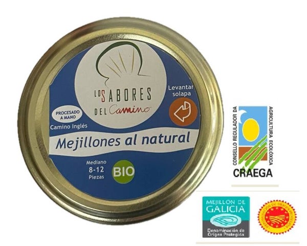 Mejillones Los Sabores del Camino al natural 8-12 BIO 110grs (Los Sabores del Camino)