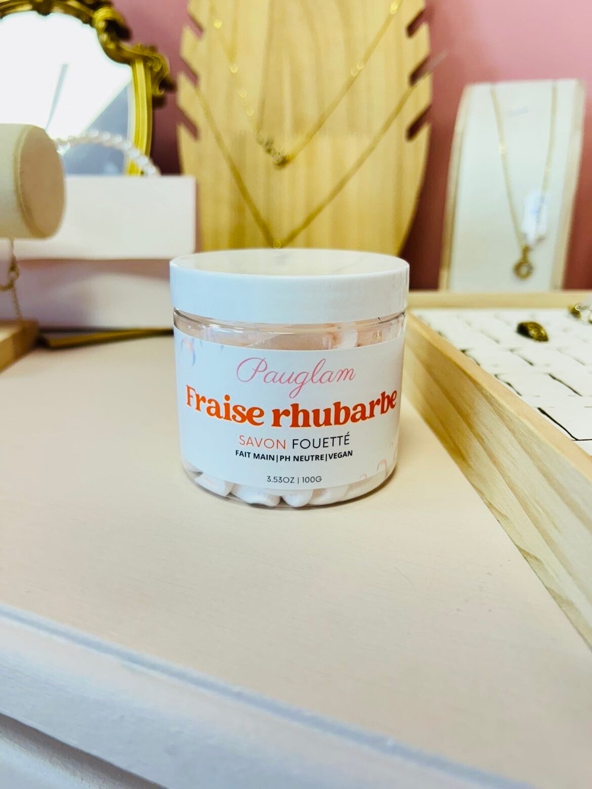 Savon Fouetté : Fraise rhubarbe
