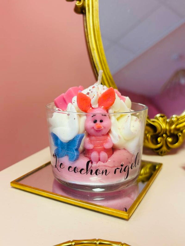 Bougie Cochon rigolo - Yummy pink