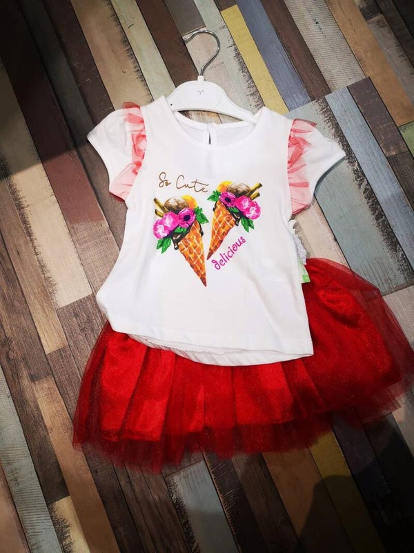 🍦❤️ Ice Cream Tutu Set  maat 74 So Cute & Delicious