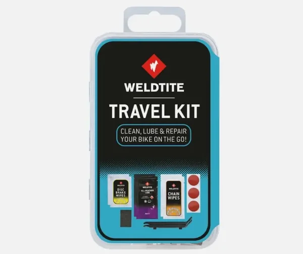 WELDTITE TRAVEL BIKE REPAIR KIT – PUNCTURE REPAIR, LUBE & TYRE LEVERS