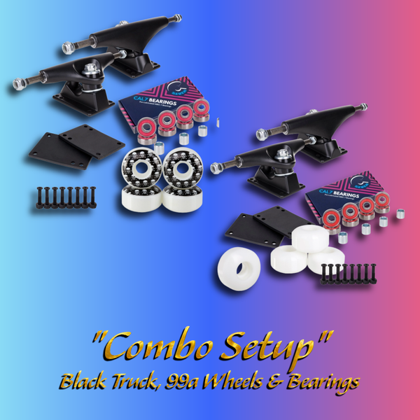 Skateboard Setup Combo | Black Trucks & 99A Wheels