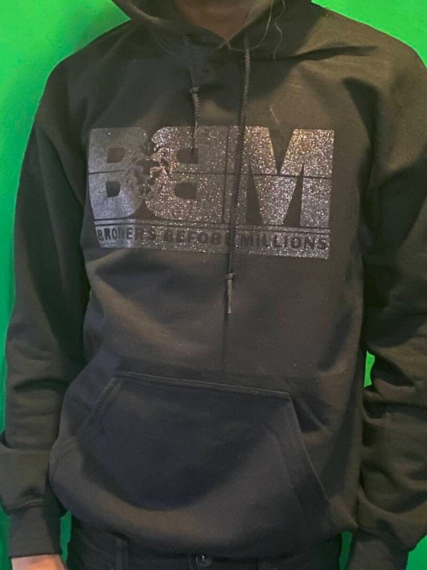 UNISEX BLACK BBM HOODIE | Black Glitter