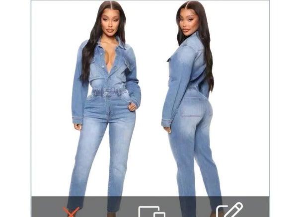 Fashion Long Sleeve denim jumpsuit