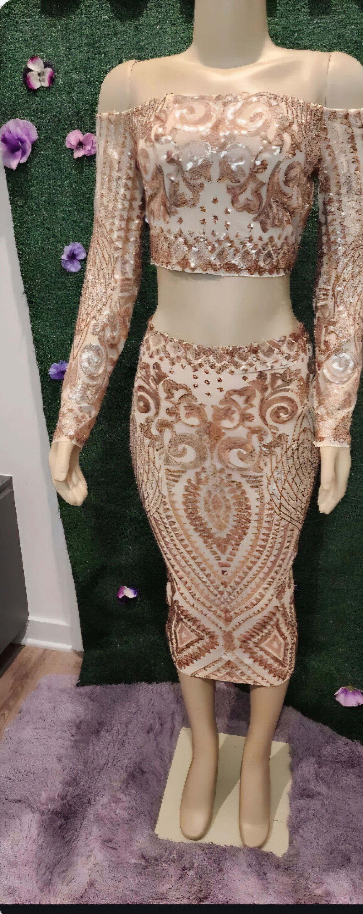 Gold and Bold Sheer Dress