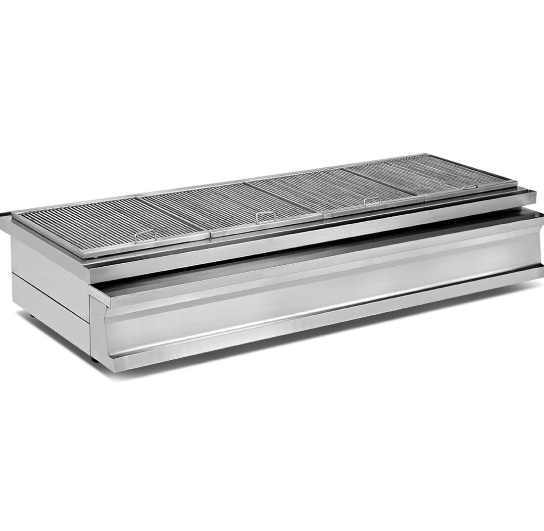 Professional Stainless steel Charcoal Grill with Firebrick & Ash drawer 1600x730x290mm