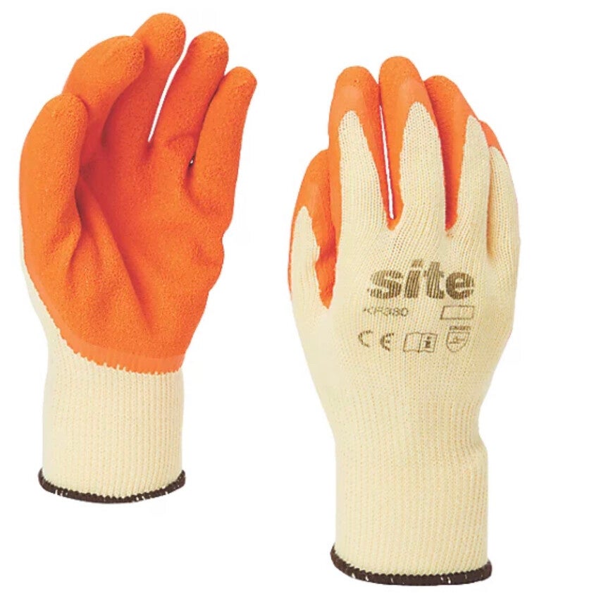 SITE LATEX BUILDERS GLOVES ORANGE/YELLOW