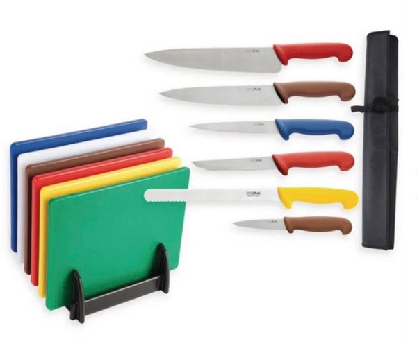 Special Offer Hygiplas Low Density Chopping Boards and Knife Set