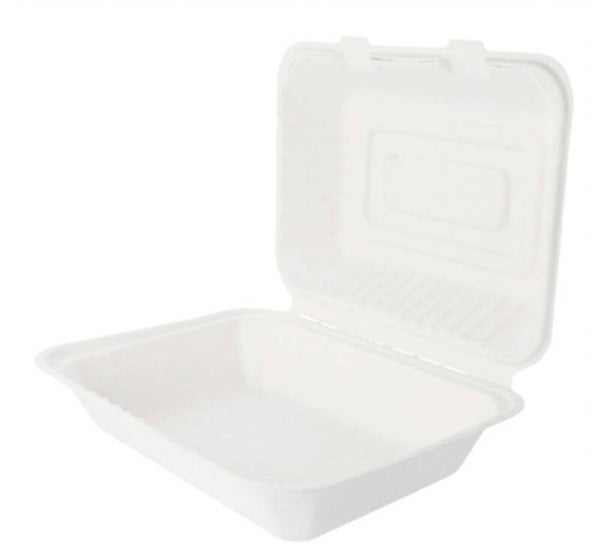 Fiesta Compostable Bagasse Hinged Food Containers