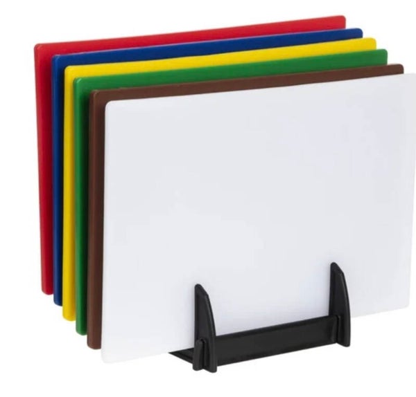 Hygiplas High Density Antibacterial Chopping Board Set 450x305x12mm (Pack of 6)