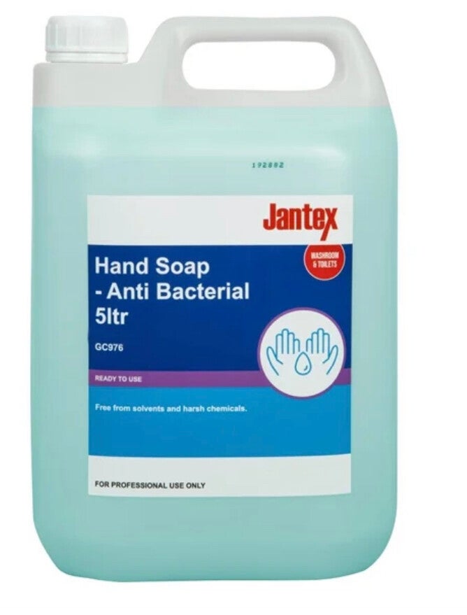 Jantex Unperfumed Antibacterial Liquid Hand Soap 5Ltr