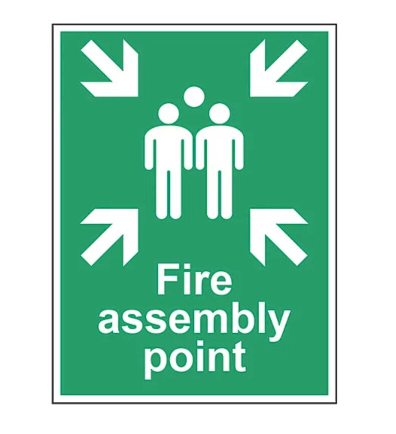 ESSENTIALS NON PHOTOLUMINESCENT "FIRE ASSEMBLY POINT" SIGN 400MM X 300MM