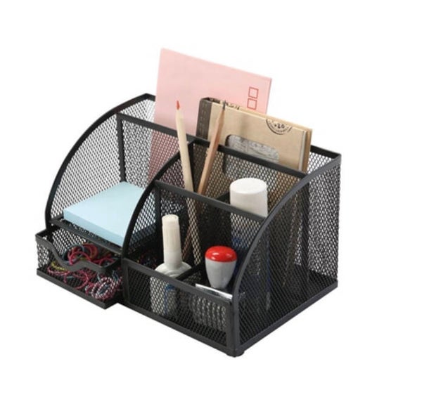 Q-Connect Curved Desktop Organiser Black